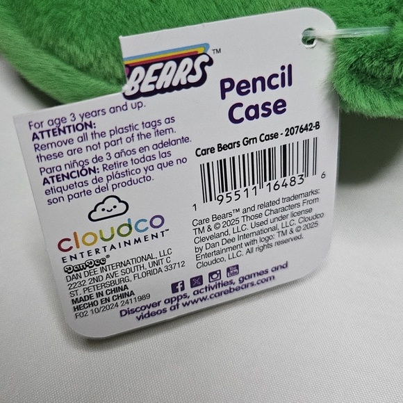 New Set 3 Care Bear Pencil Case Pink Cheer Green Good Luck Lucky Yellow Funshine - Picture 11 of 11
